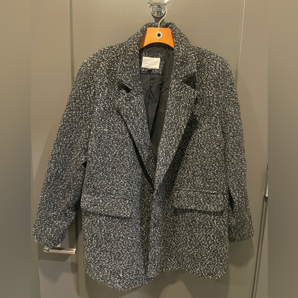 Black & White Tweed Peacoat